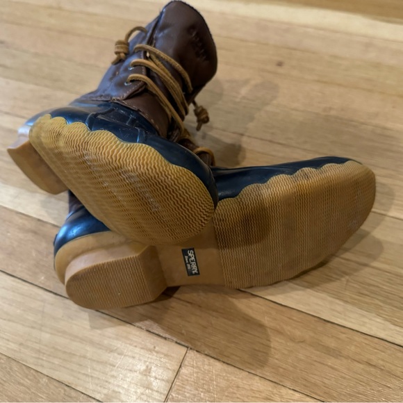 Sperry Navy Brown Saltwater Duck Boots Shoes YG55203 - Girls Size 5 - Picture 5 of 5